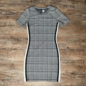 Black&White H&M Plaid Bodycon Dress